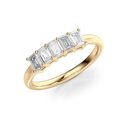 1ct Harmony Emerald Cut Moissanite Ring - Gold