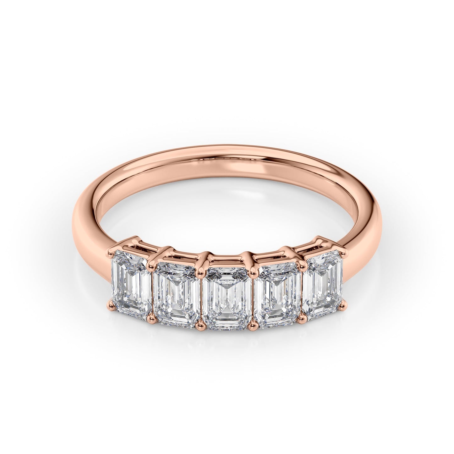 1.5ct Judith Emerald Cut Moissanite Ring - Rose Gold