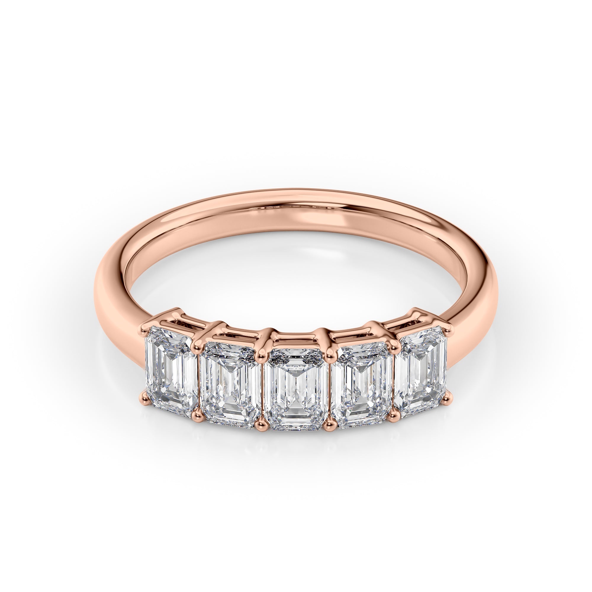 1.5ct Judith Emerald Cut Moissanite Ring - Rose Gold