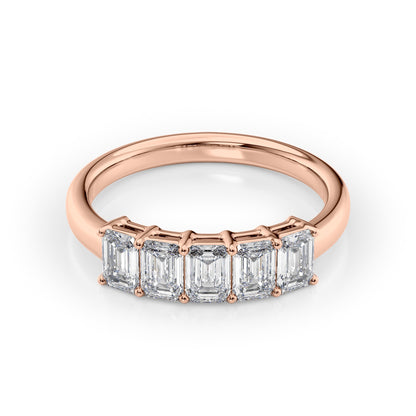 1.5ct Judith Emerald Cut Moissanite Ring - Rose Gold