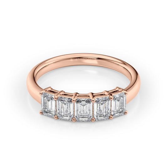 1.5ct Judith Emerald Cut Moissanite Ring - Rose Gold