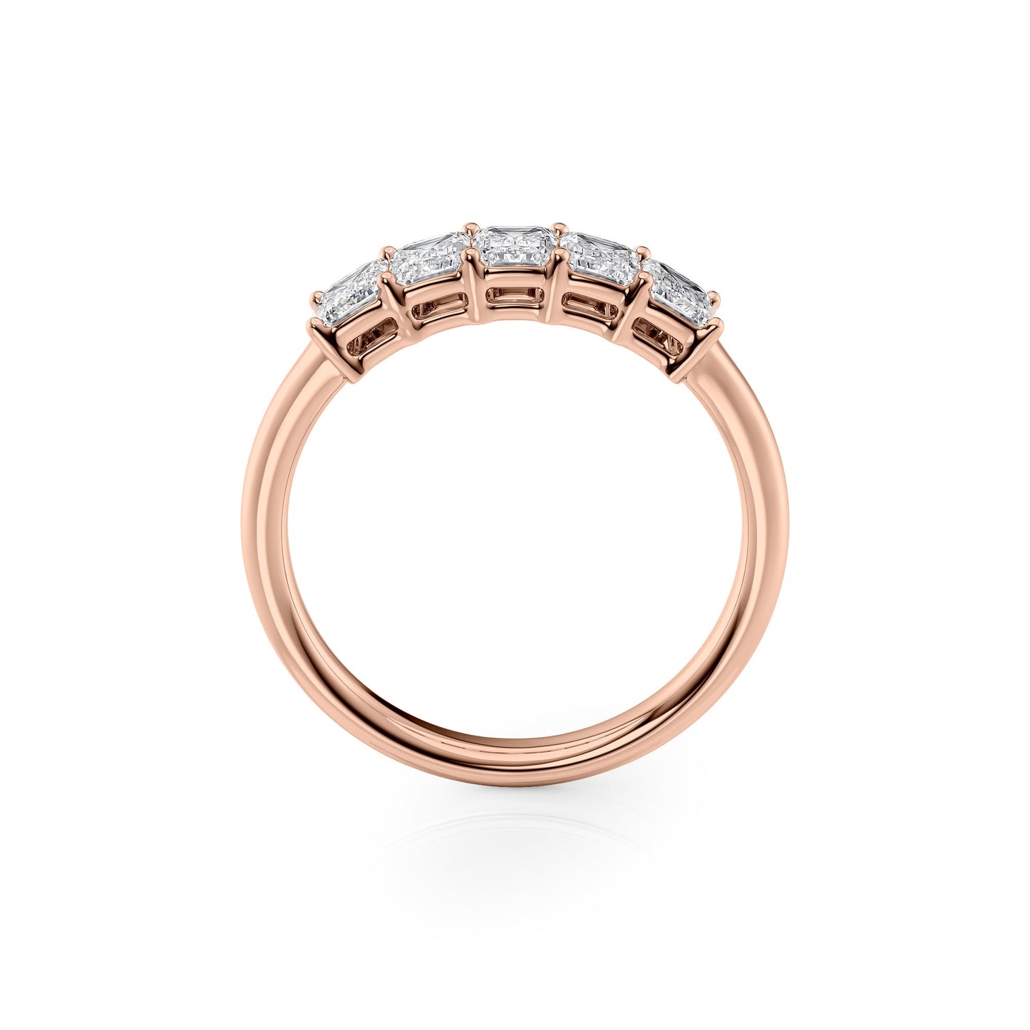 1.5ct Judith Emerald Cut Moissanite Ring - Rose Gold