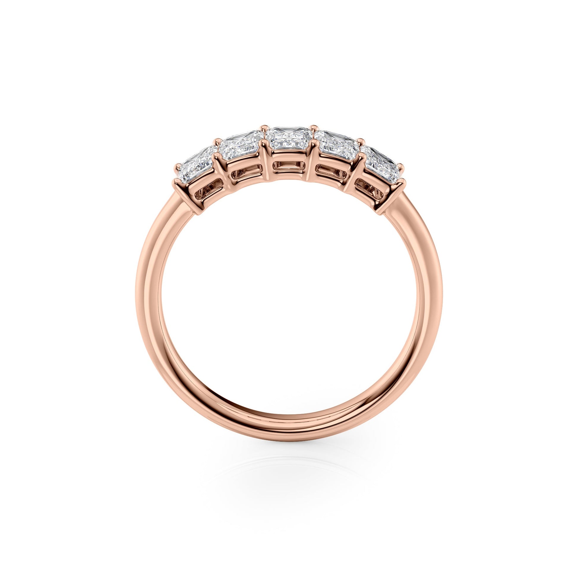 1.5ct Judith Emerald Cut Moissanite Ring - Rose Gold