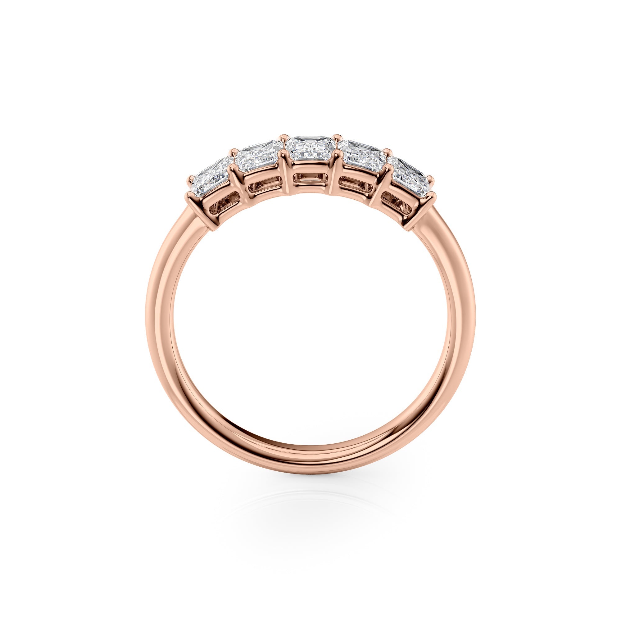 1.5ct Judith Emerald Cut Moissanite Ring - Rose Gold