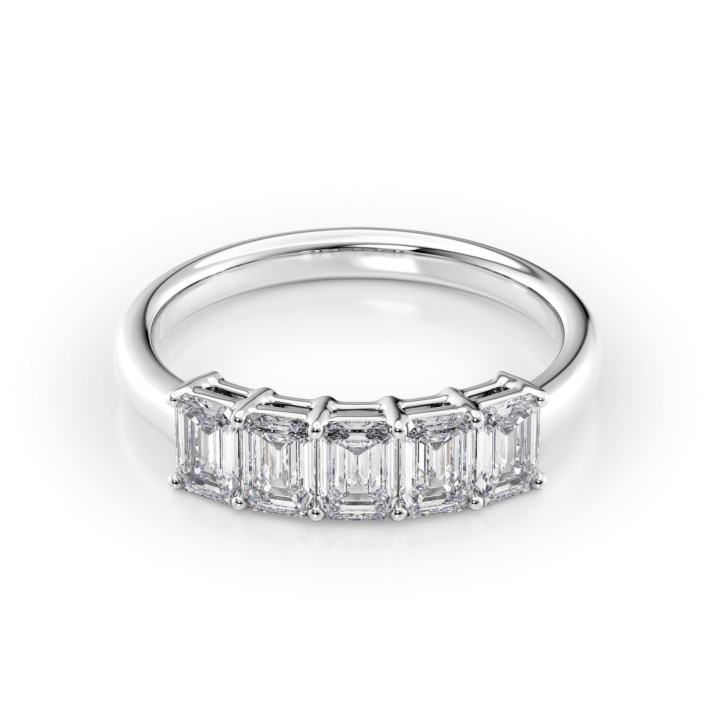 1.5ct Judith Emerald Cut Moissanite Ring - Silver