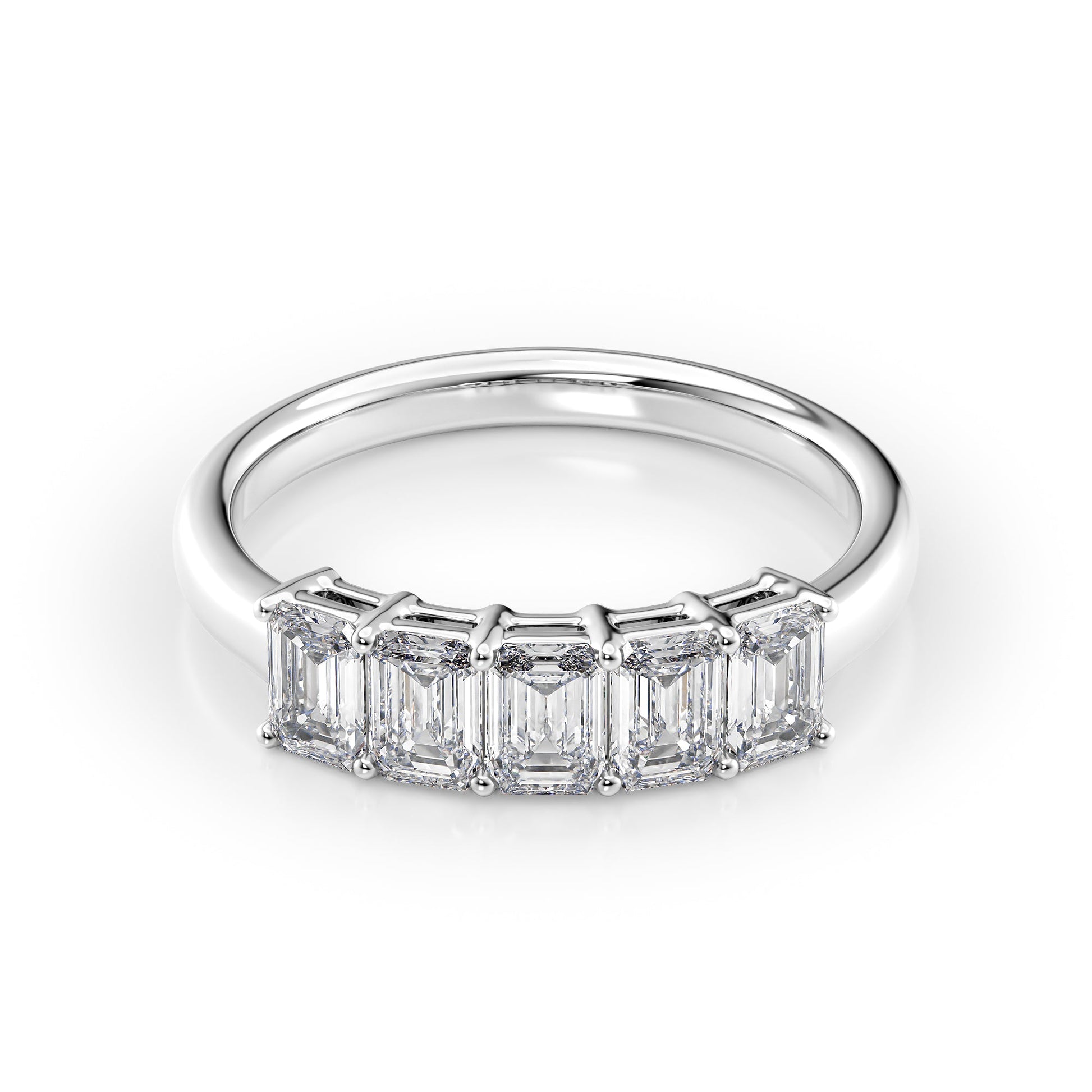 1.5ct Judith Emerald Cut Moissanite Ring - Silver