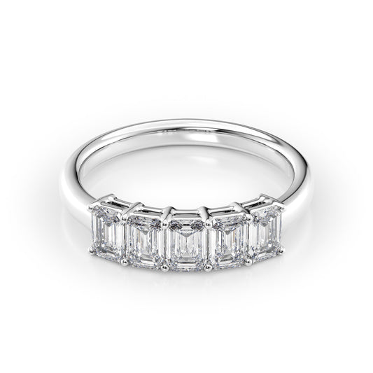 1.5ct Judith Emerald Cut Moissanite Ring - Silver