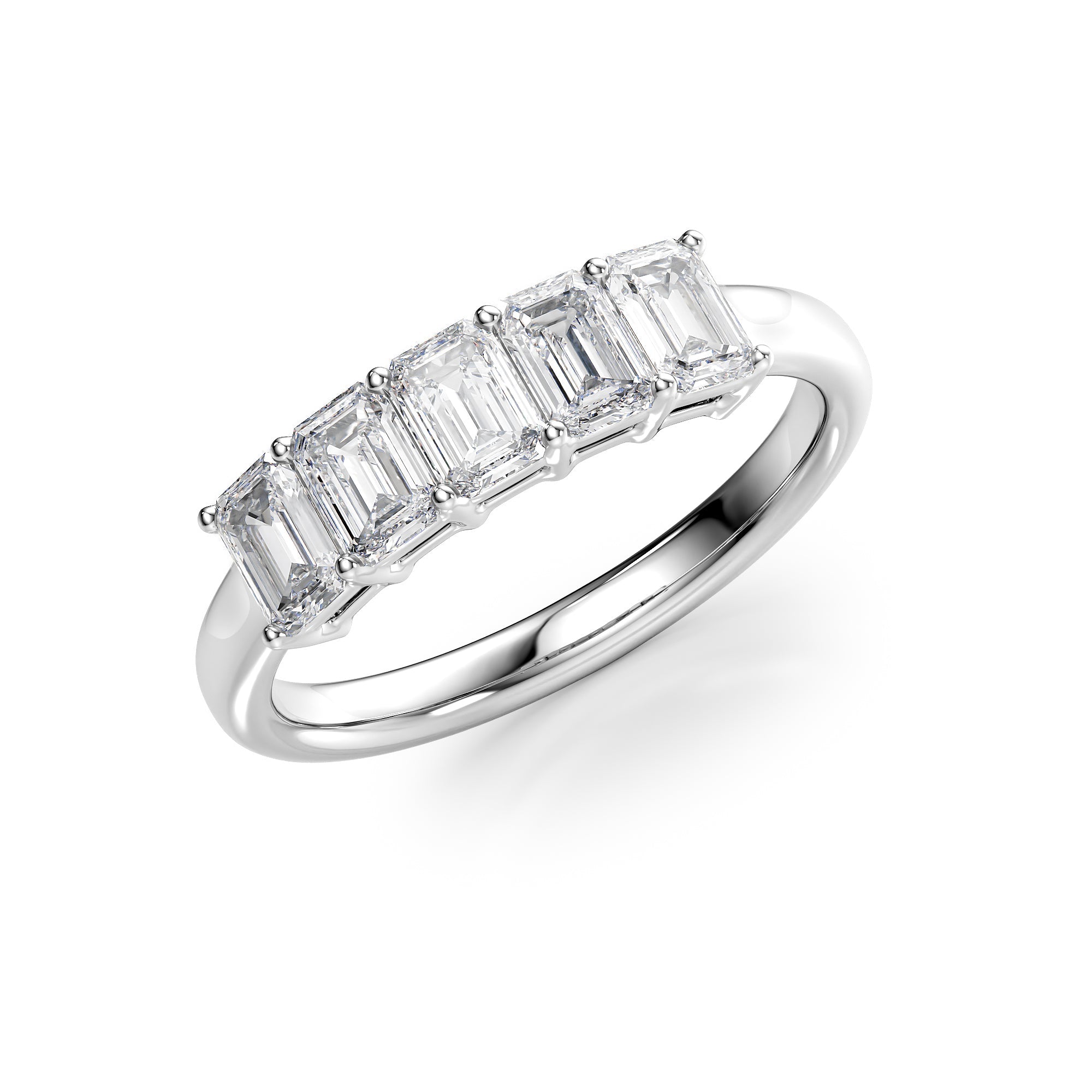 1.5ct Judith Emerald Cut Moissanite Ring - Silver