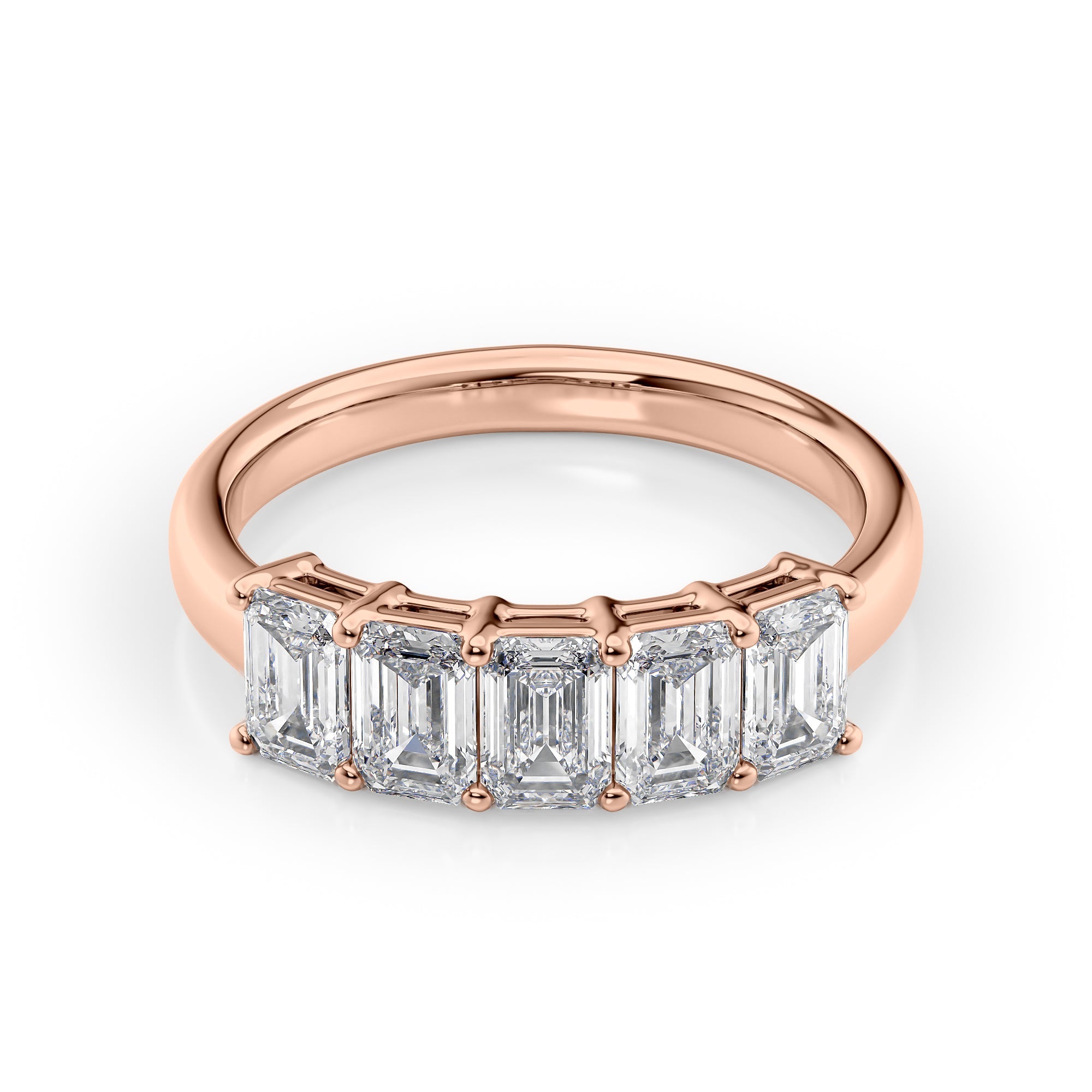 2ct Clarita Emerald Cut Moissanite Ring - Rose Gold