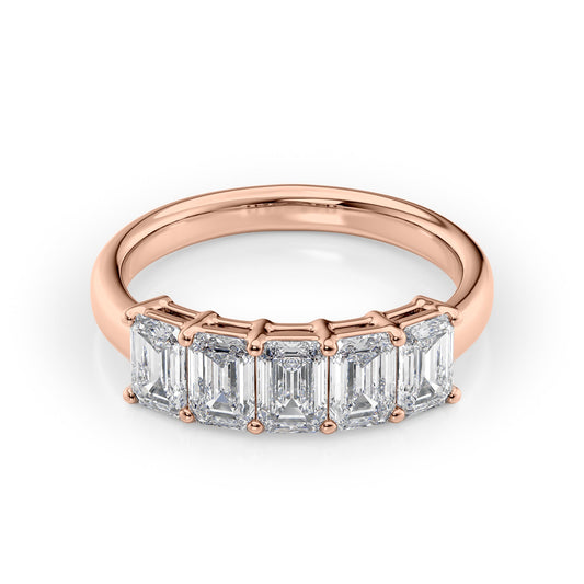 2ct Clarita Emerald Cut Moissanite Ring - Rose Gold