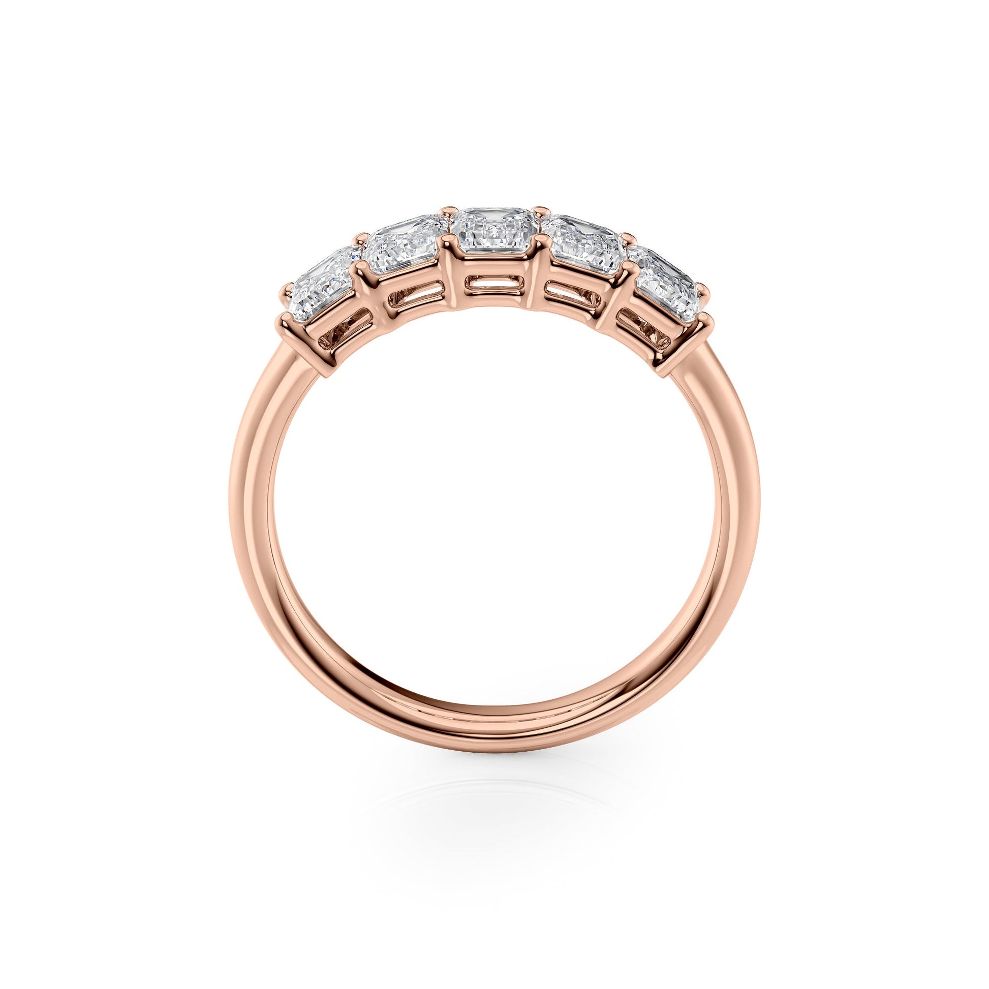 2ct Clarita Emerald Cut Moissanite Ring - Rose Gold