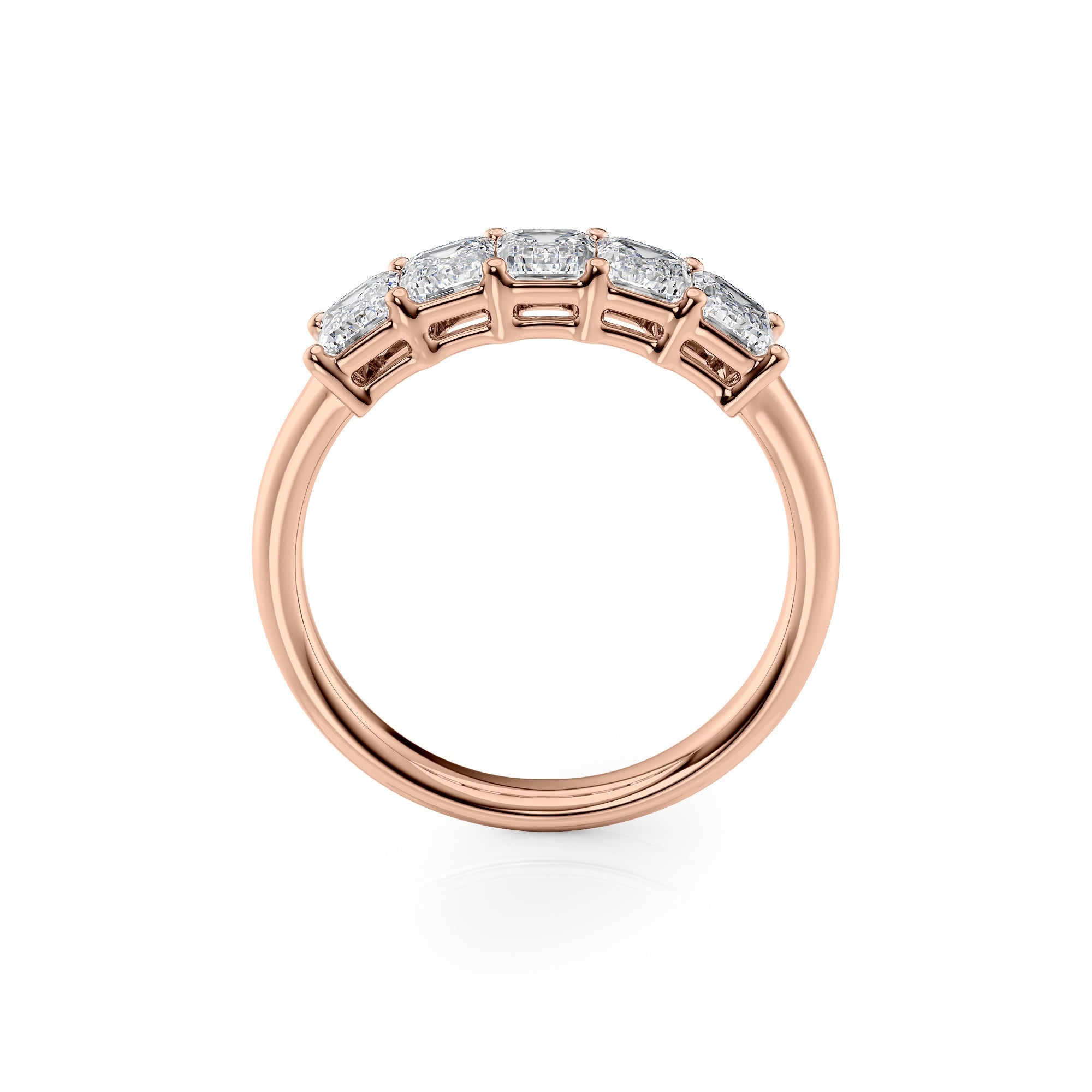 2ct Clarita Emerald Cut Moissanite Ring - Rose Gold