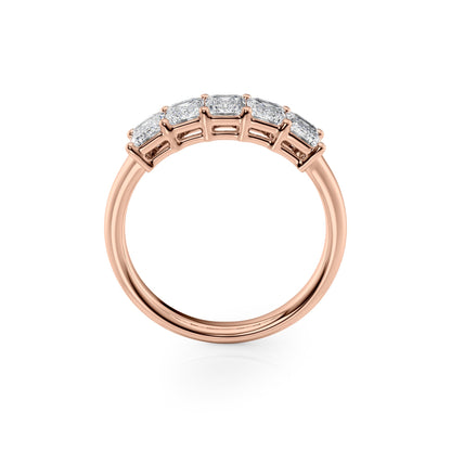 2ct Clarita Emerald Cut Moissanite Ring - Rose Gold