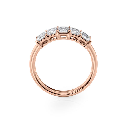 2ct Clarita Emerald Cut Moissanite Ring - Rose Gold