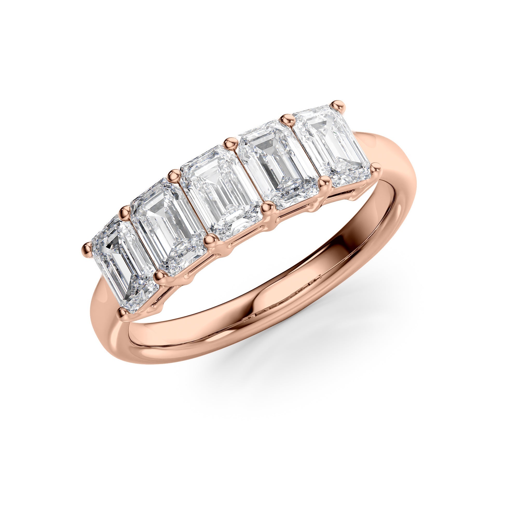 2ct Clarita Emerald Cut Moissanite Ring - Rose Gold