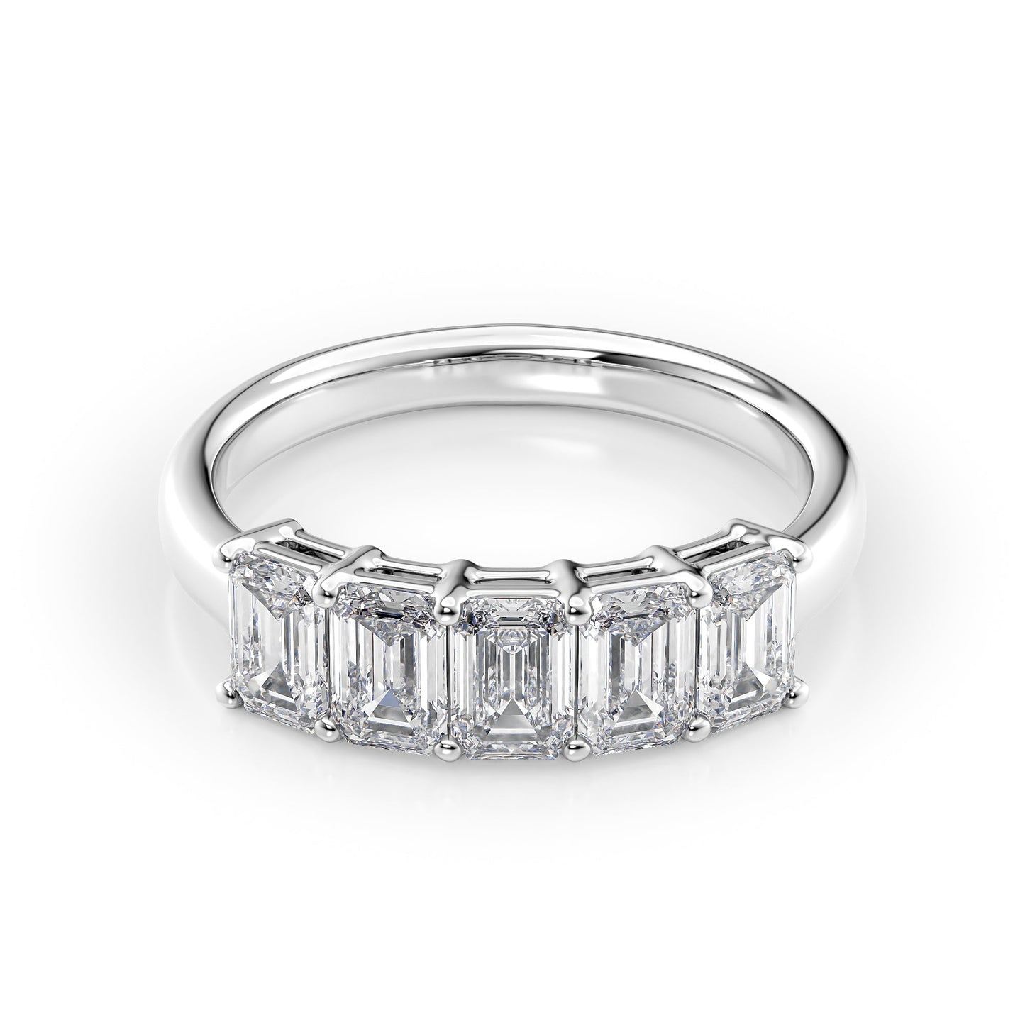 2ct Clarita Emerald Cut Moissanite Ring - Silver