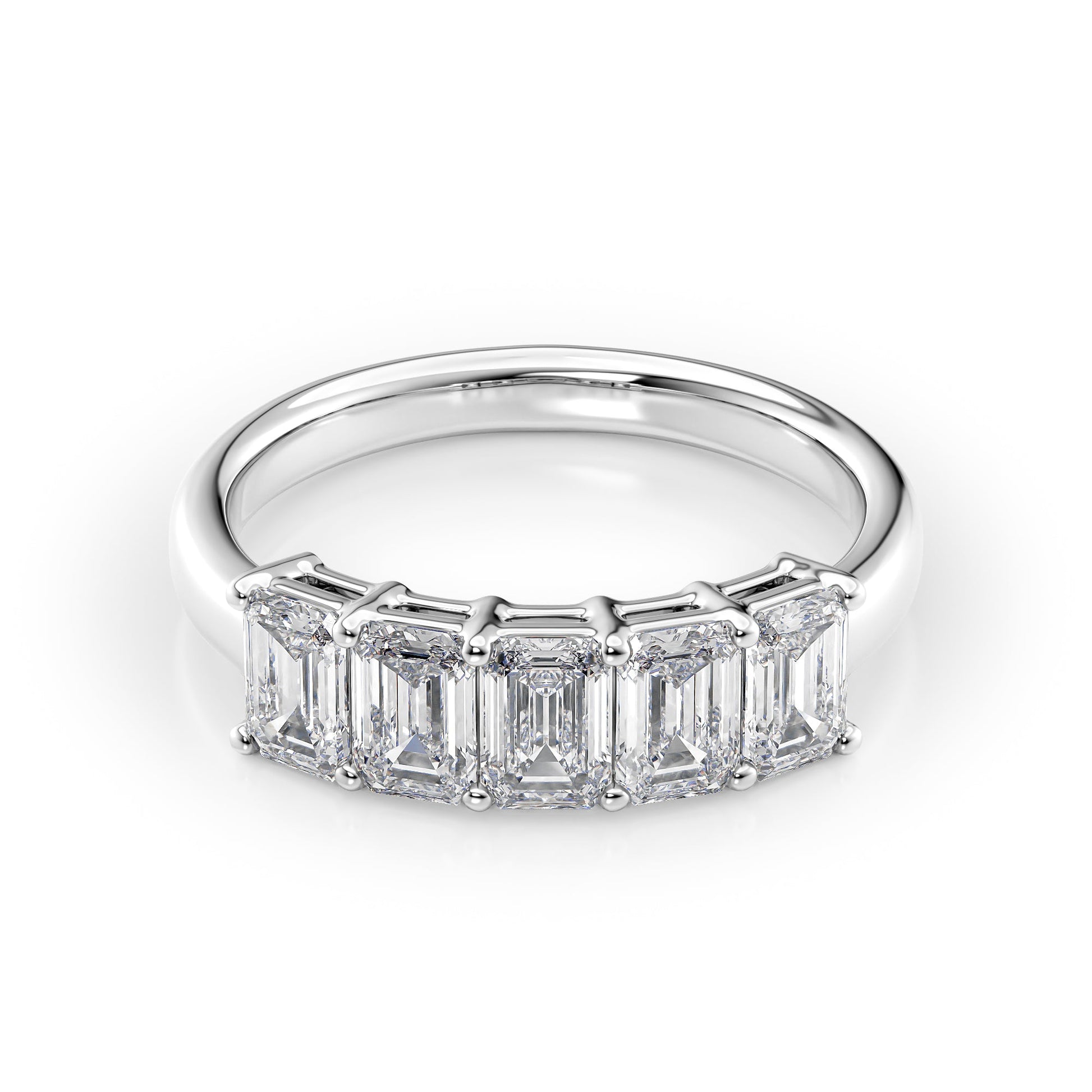 2ct Clarita Emerald Cut Moissanite Ring - Silver