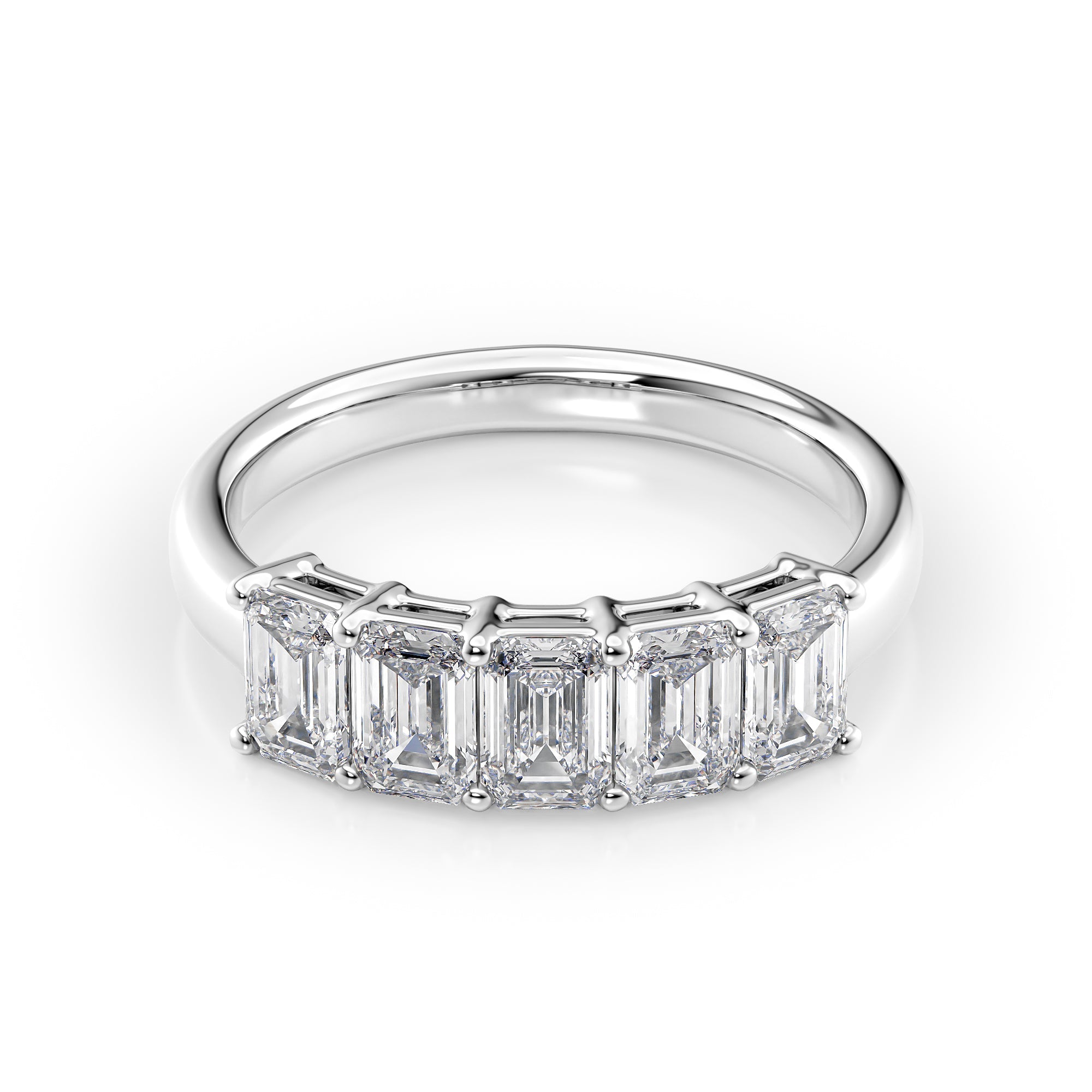 2ct Clarita Emerald Cut Moissanite Ring - Silver