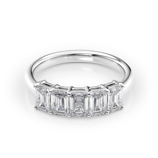 2ct Clarita Emerald Cut Moissanite Ring - Silver