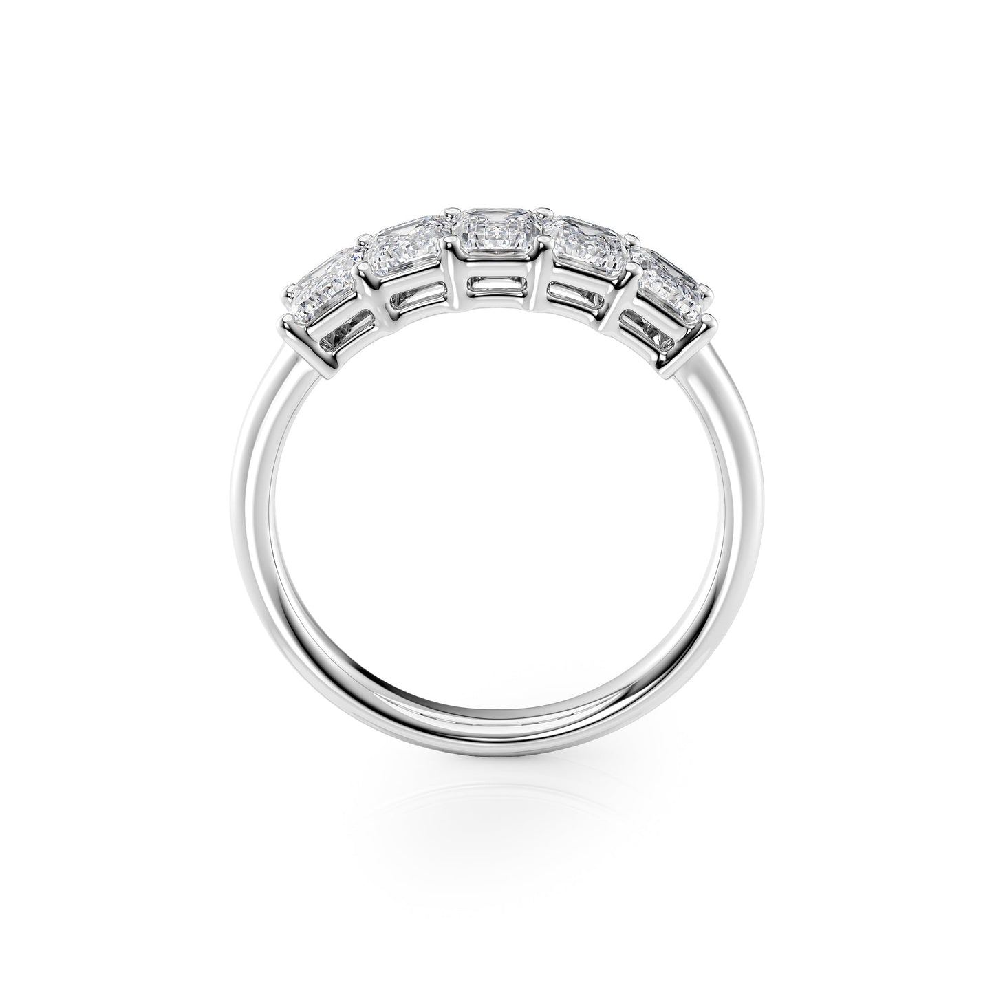 2ct Clarita Emerald Cut Moissanite Ring - Silver