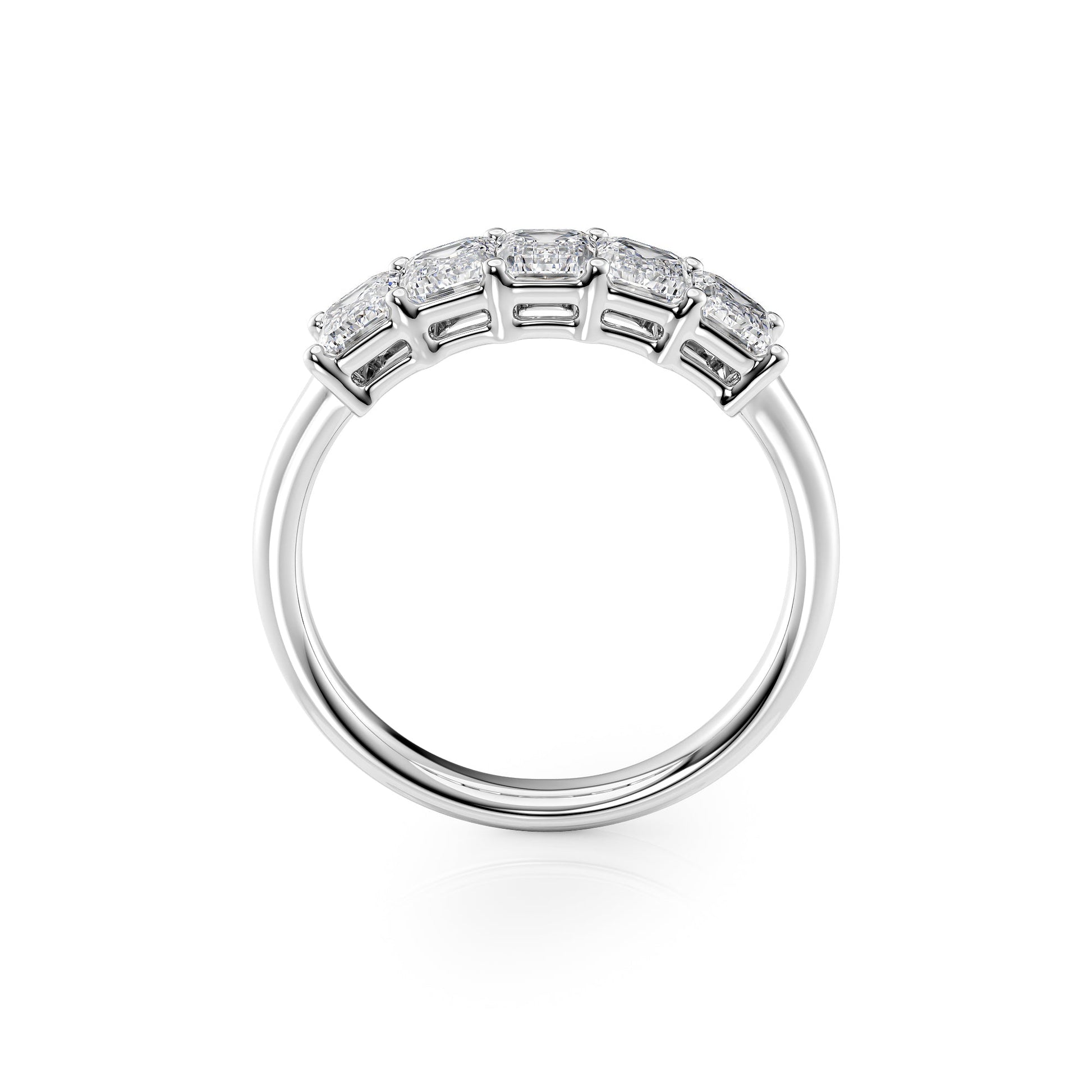2ct Clarita Emerald Cut Moissanite Ring - Silver