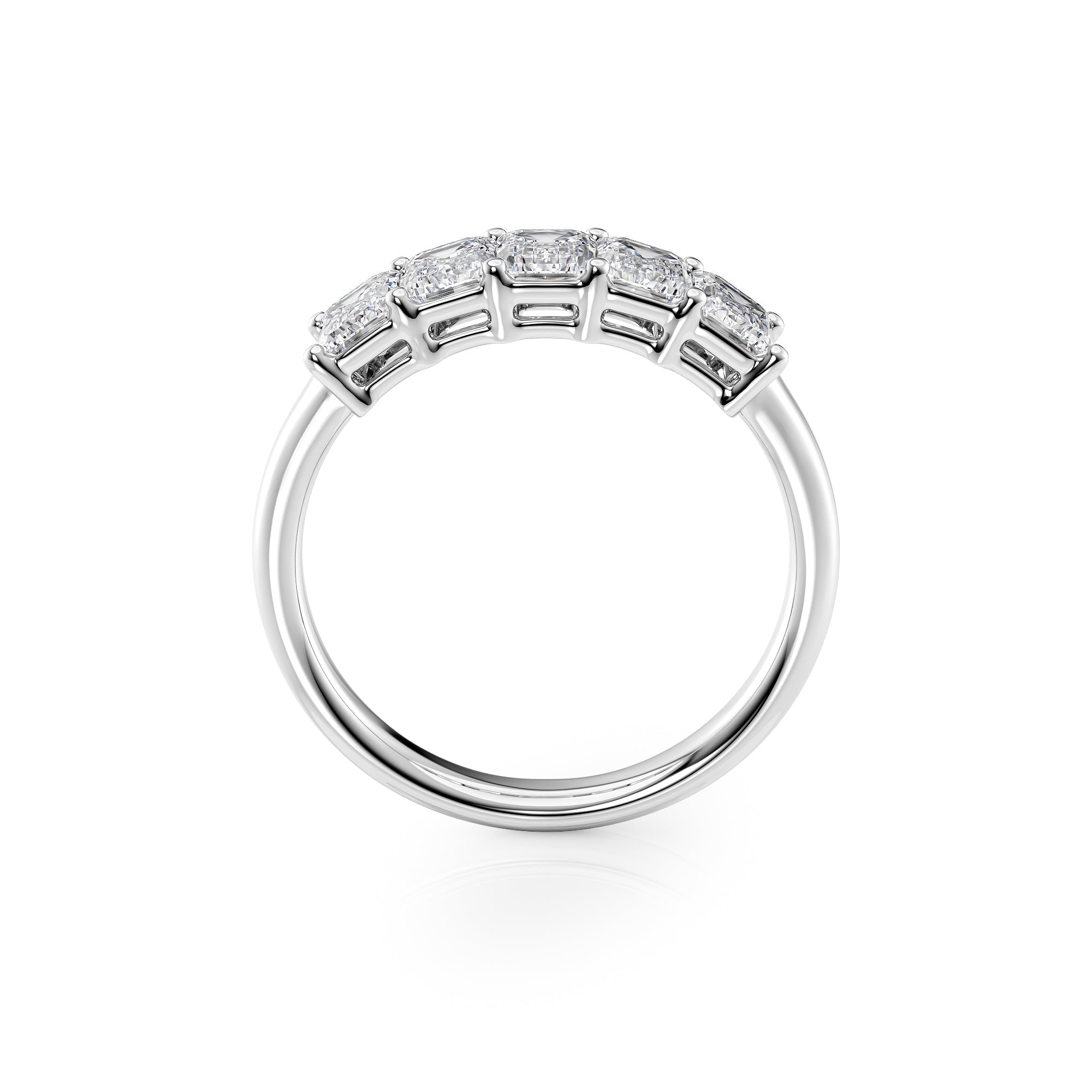 2ct Clarita Emerald Cut Moissanite Ring - Silver