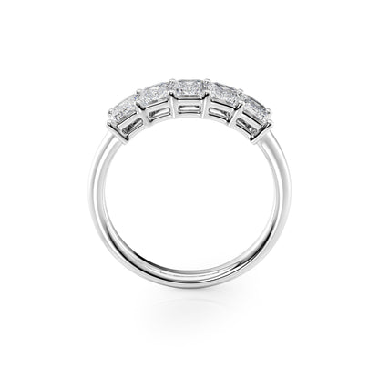 2ct Clarita Emerald Cut Moissanite Ring - Silver