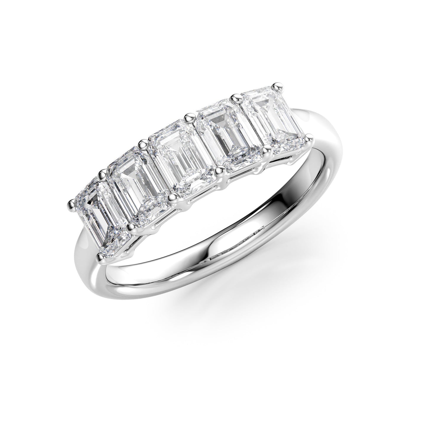 2ct Clarita Emerald Cut Moissanite Ring - Silver