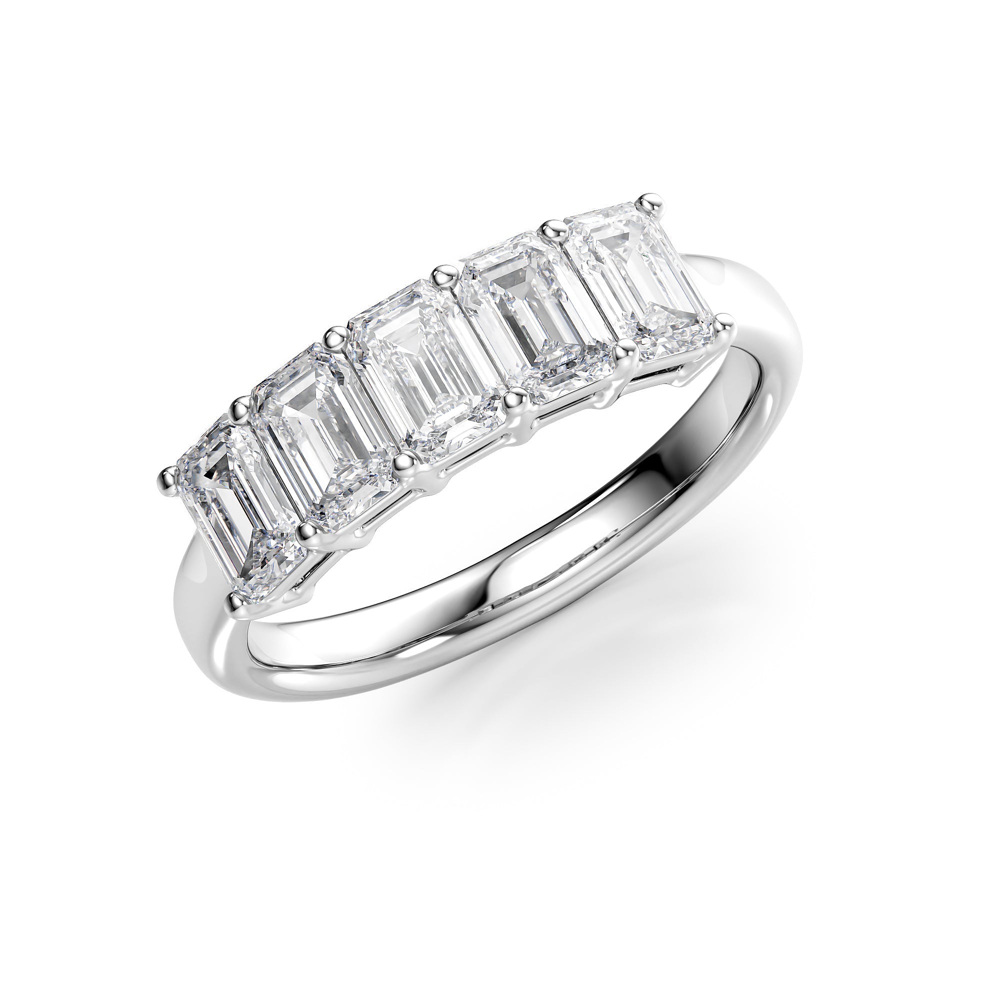 2ct Clarita Emerald Cut Moissanite Ring - Silver