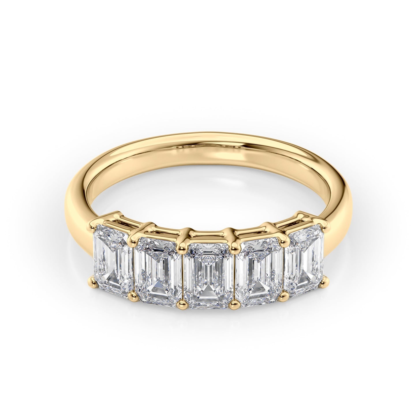 2ct Clarita Emerald Cut Moissanite Ring - Gold