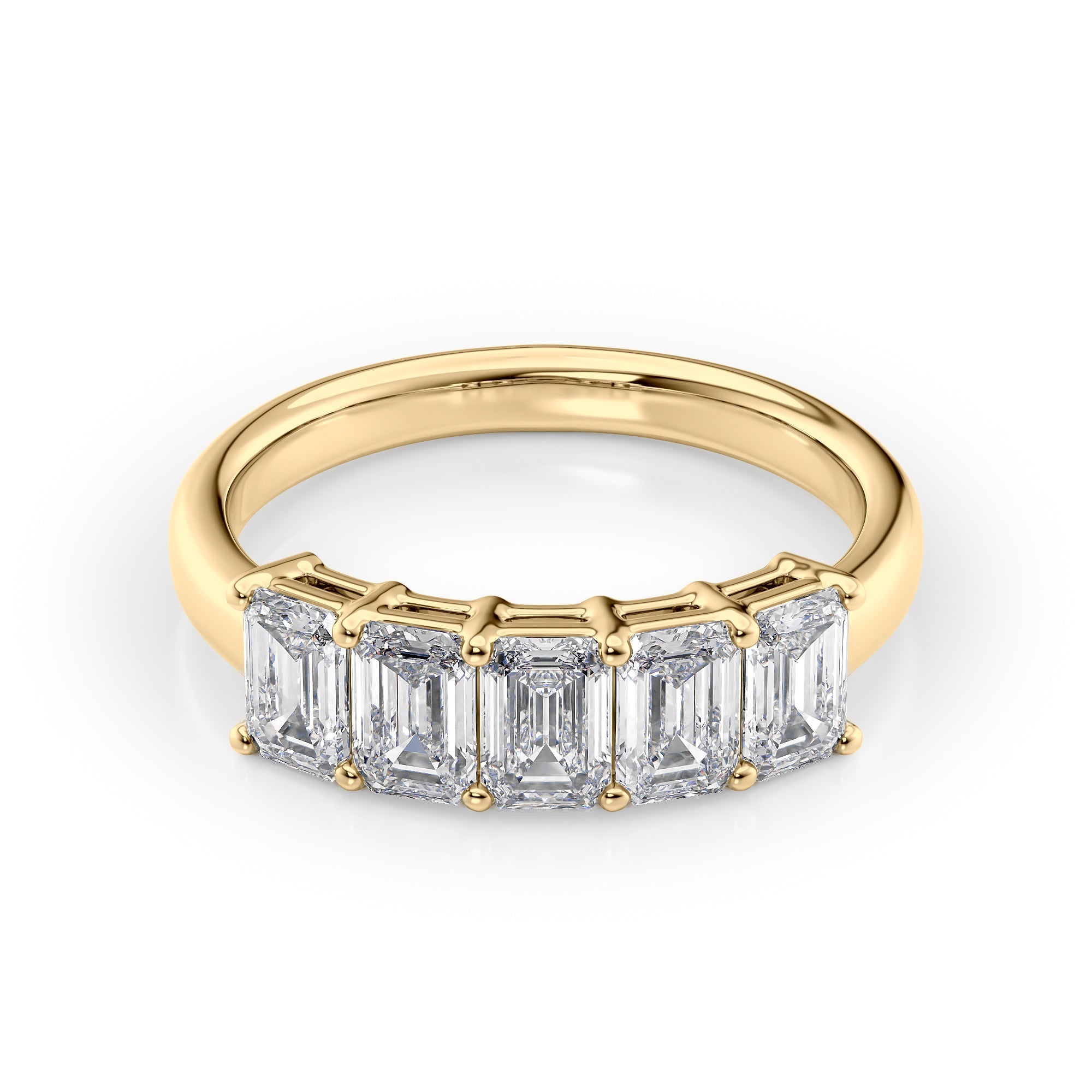 2ct Clarita Emerald Cut Moissanite Ring - Gold