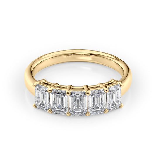 2ct Clarita Emerald Cut Moissanite Ring - Gold