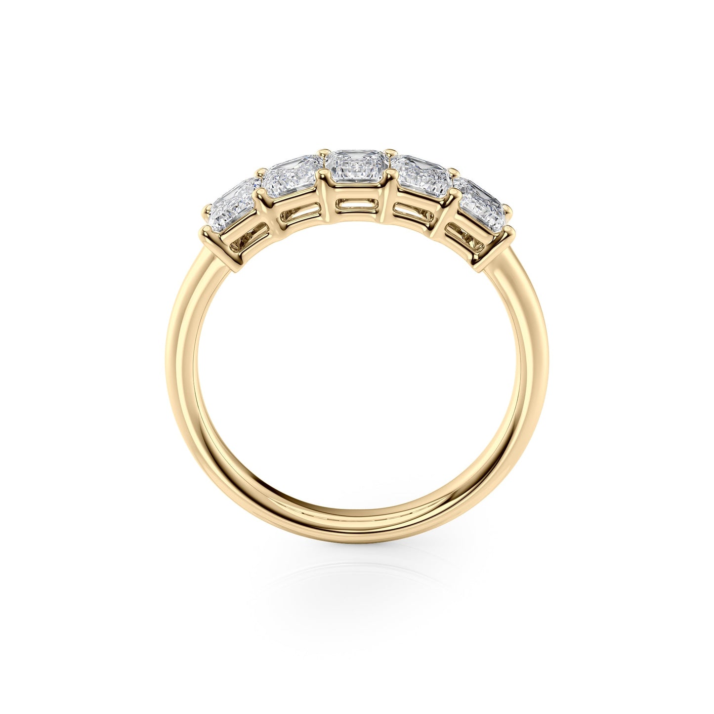 2ct Clarita Emerald Cut Moissanite Ring - Gold