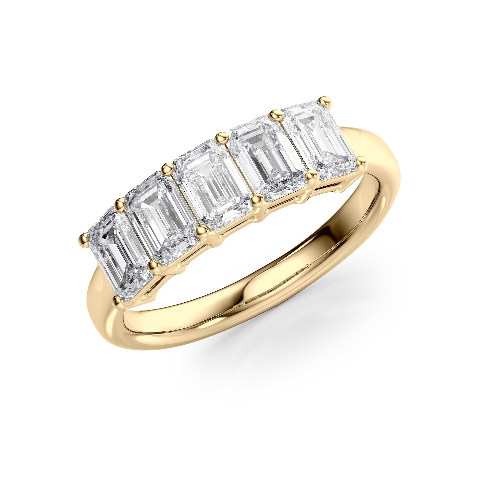 2ct Clarita Emerald Cut Moissanite Ring - Gold