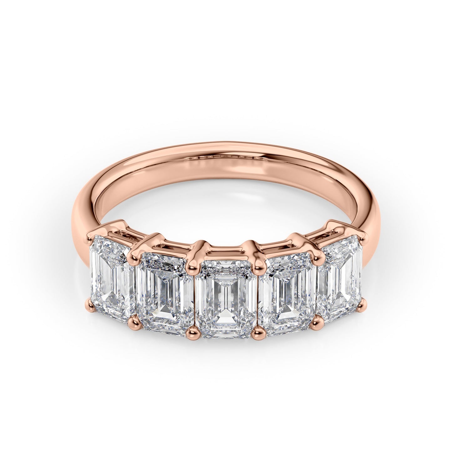 2.5ct Darla Emerald Cut Moissanite Ring - Rose Gold
