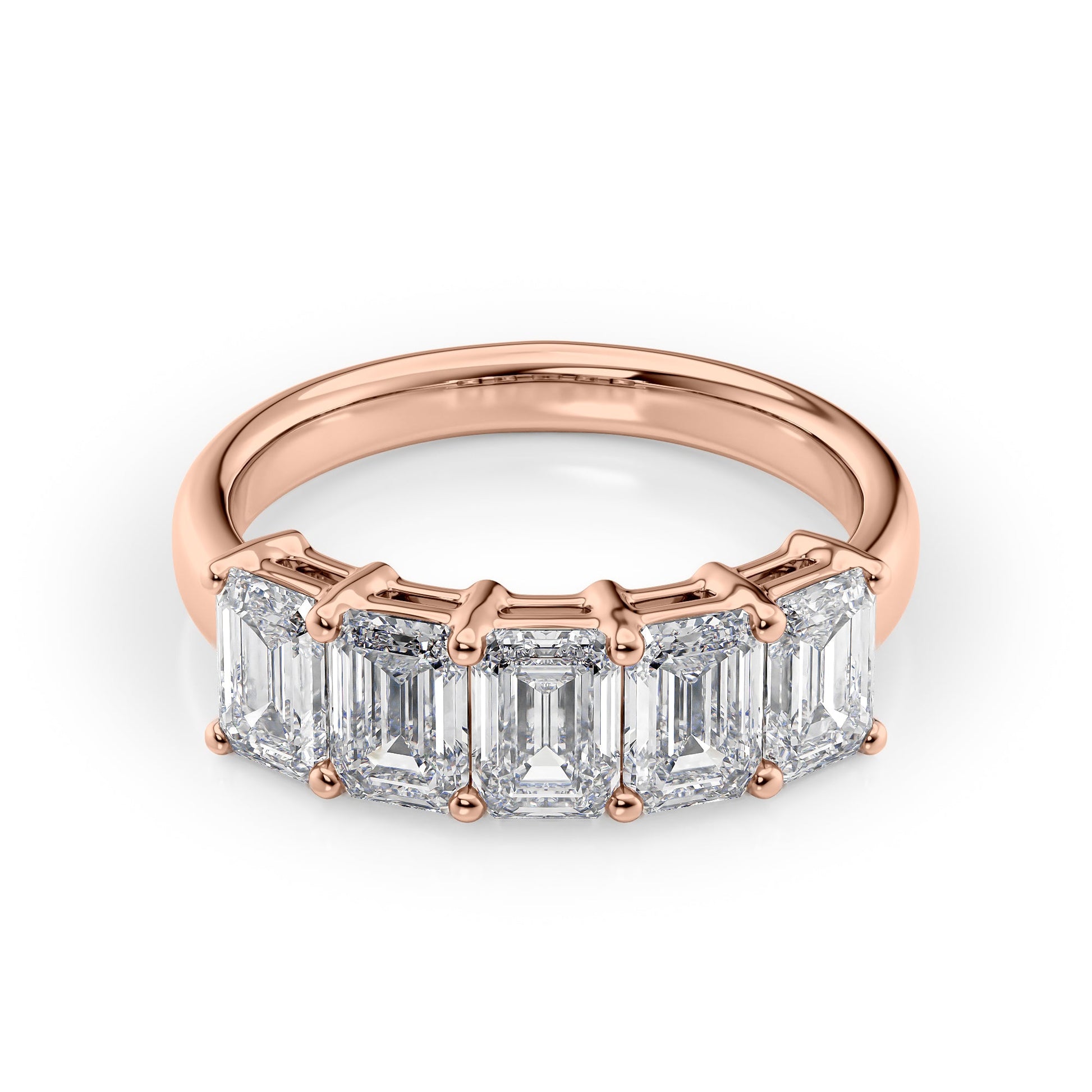 2.5ct Darla Emerald Cut Moissanite Ring - Rose Gold