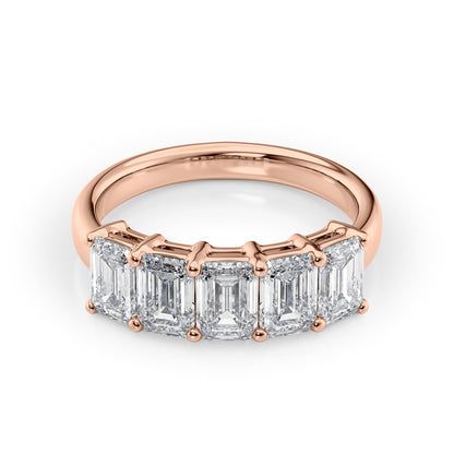 2.5ct Darla Emerald Cut Moissanite Ring - Rose Gold