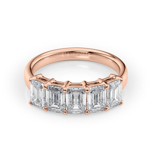 2.5ct Darla Emerald Cut Moissanite Ring - Rose Gold