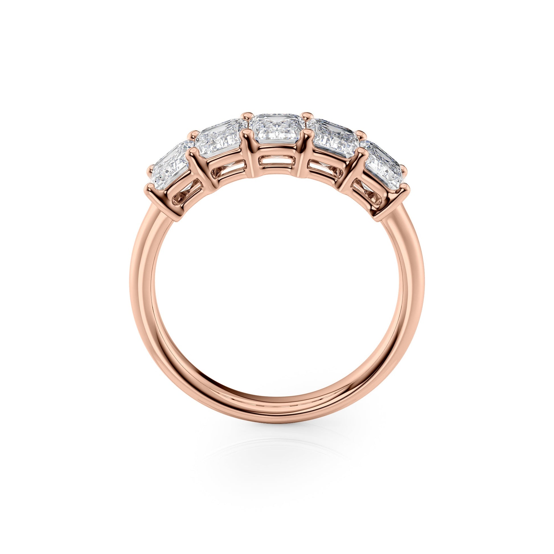 2.5ct Darla Emerald Cut Moissanite Ring - Rose Gold