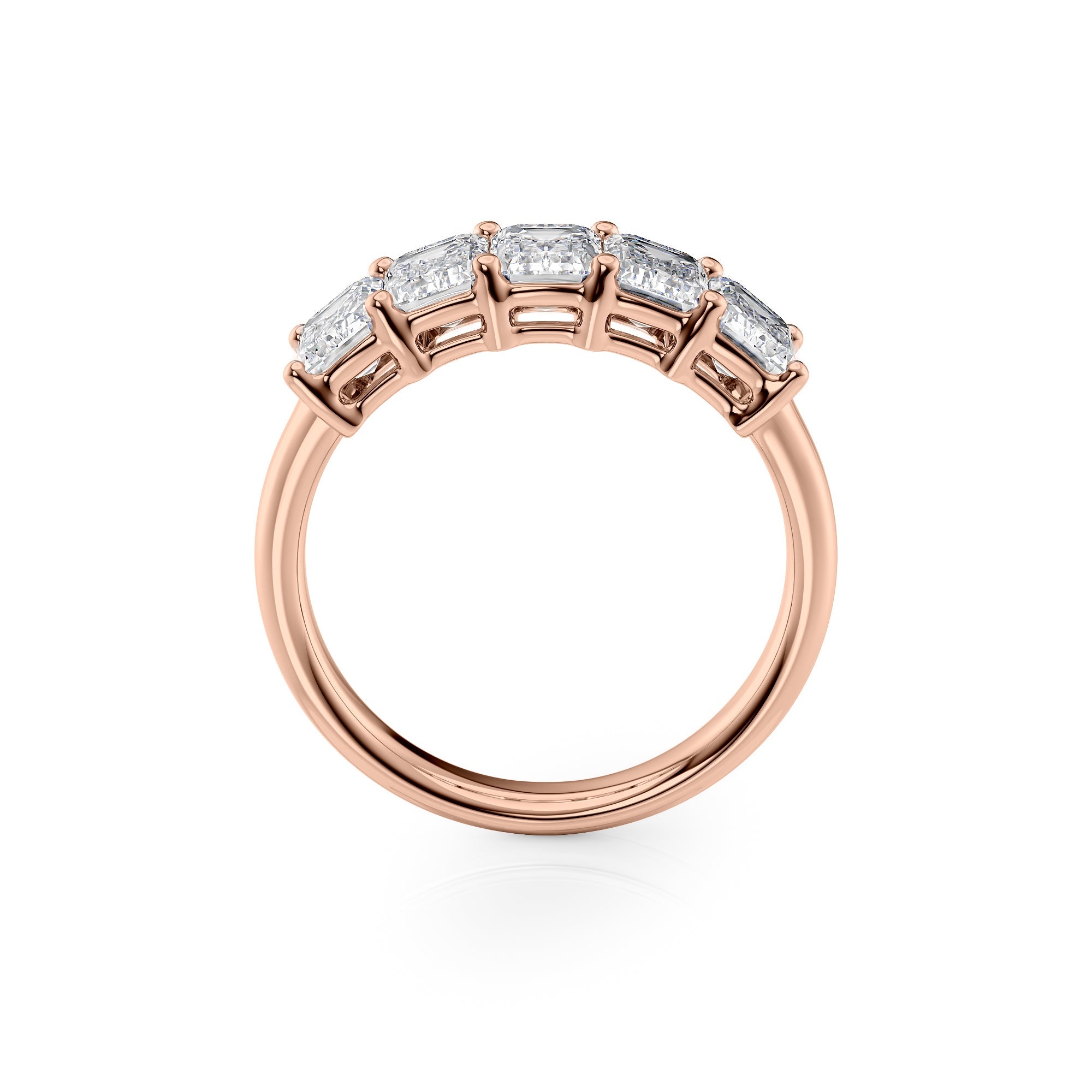 2.5ct Darla Emerald Cut Moissanite Ring - Rose Gold