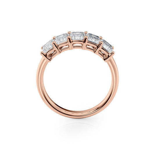 2.5ct Darla Emerald Cut Moissanite Ring - Rose Gold