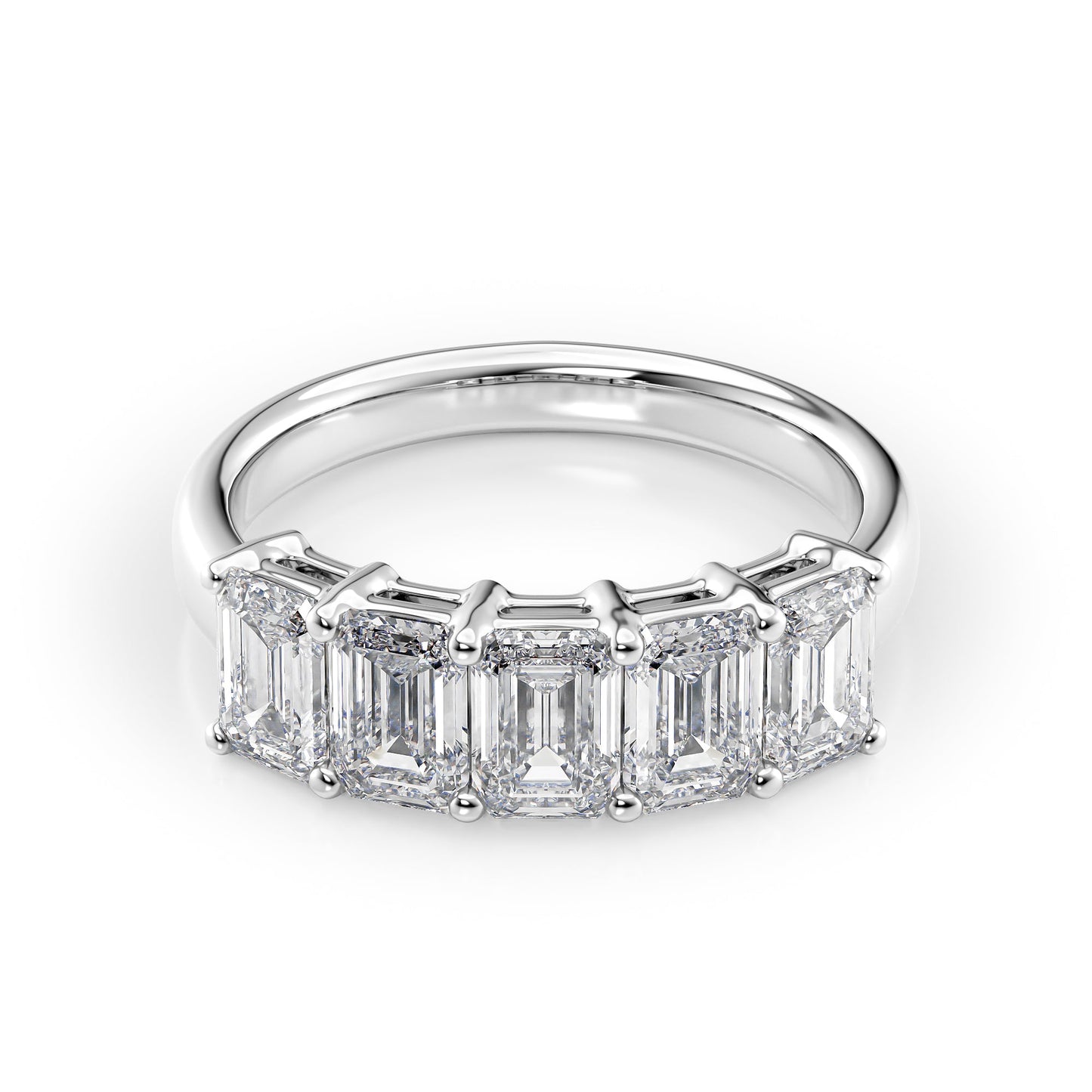 2.5ct Darla Emerald Cut Moissanite Ring - Silver