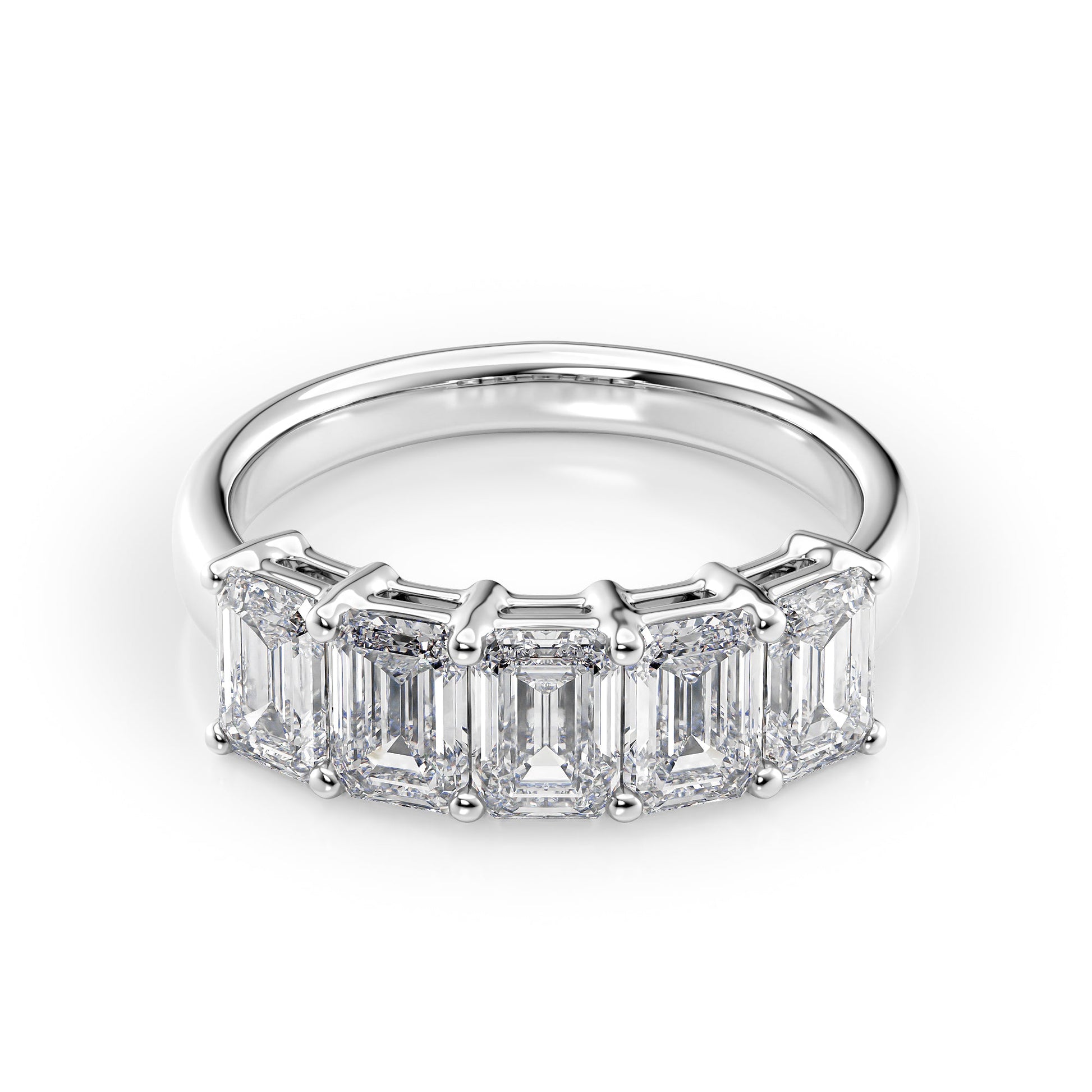 2.5ct Darla Emerald Cut Moissanite Ring - Silver