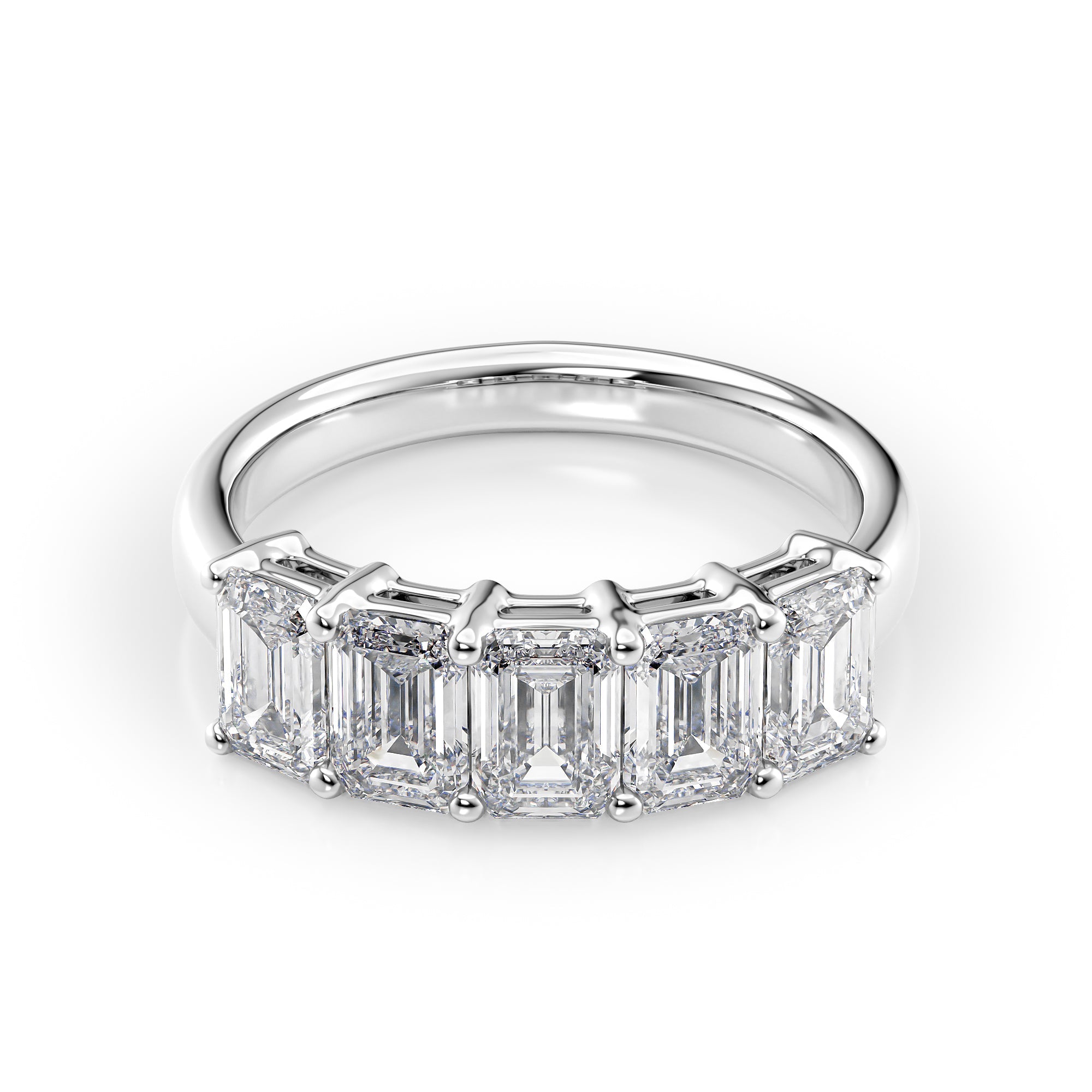 2.5ct Darla Emerald Cut Moissanite Ring - Silver