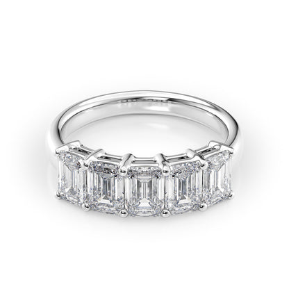2.5ct Darla Emerald Cut Moissanite Ring - Silver