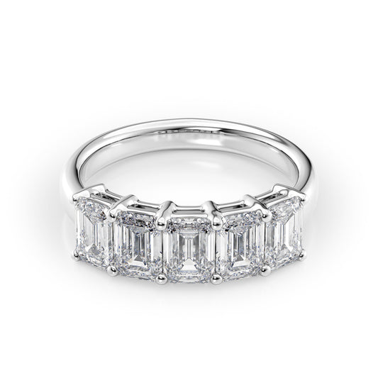 2.5ct Darla Emerald Cut Moissanite Ring - Silver