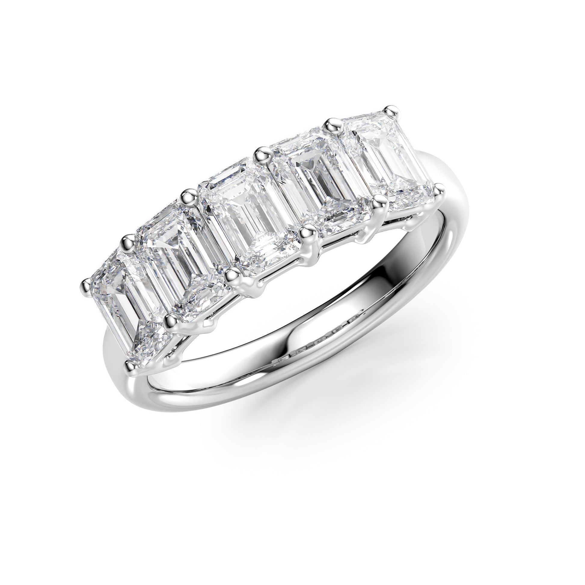 2.5ct Darla Emerald Cut Moissanite Ring - Silver
