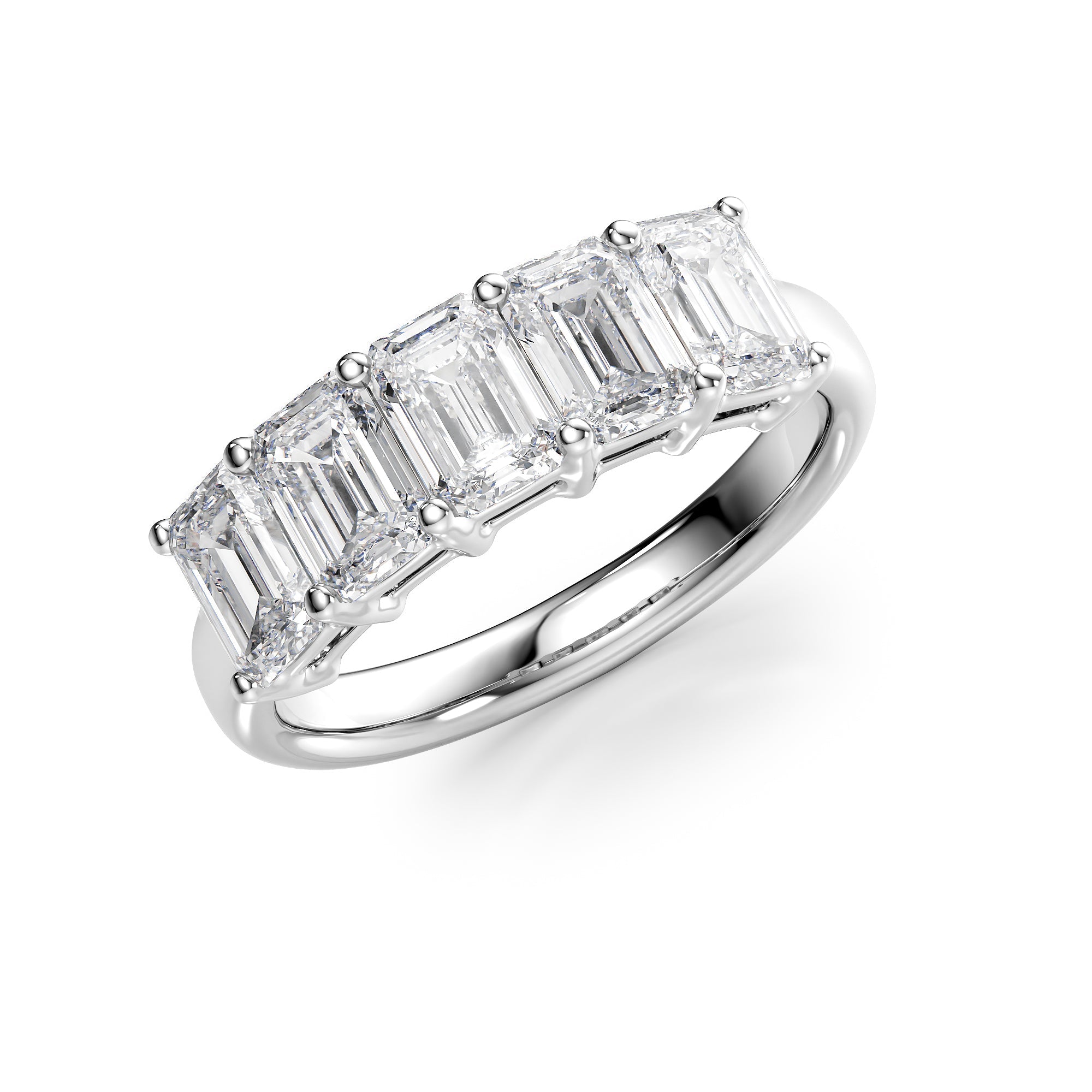 2.5ct Darla Emerald Cut Moissanite Ring - Silver