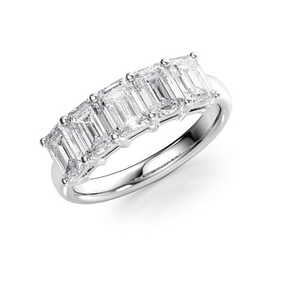 2.5ct Darla Emerald Cut Moissanite Ring - Silver