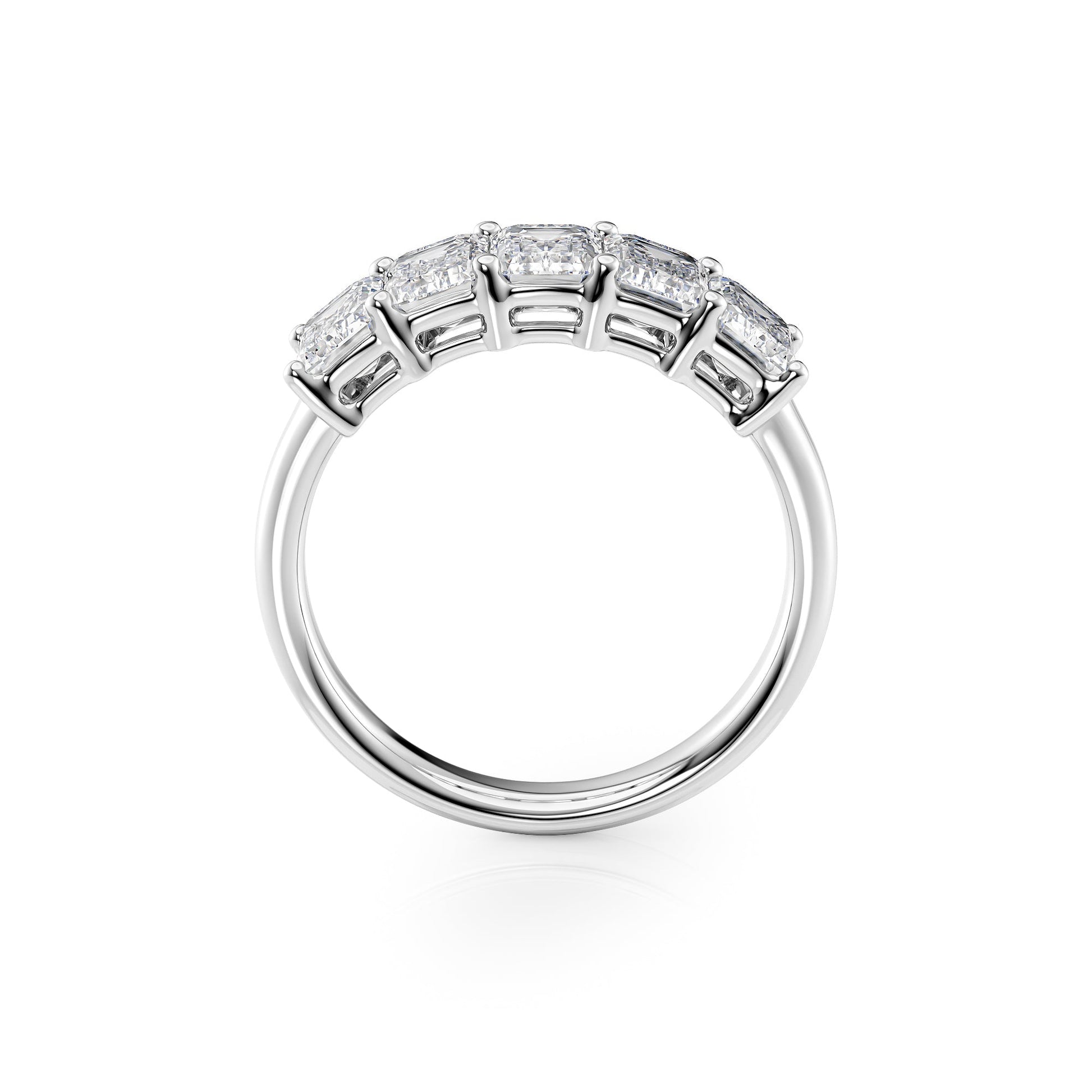 2.5ct Darla Emerald Cut Moissanite Ring - Silver